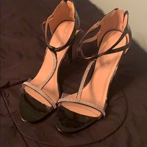 Black heels with diamonds